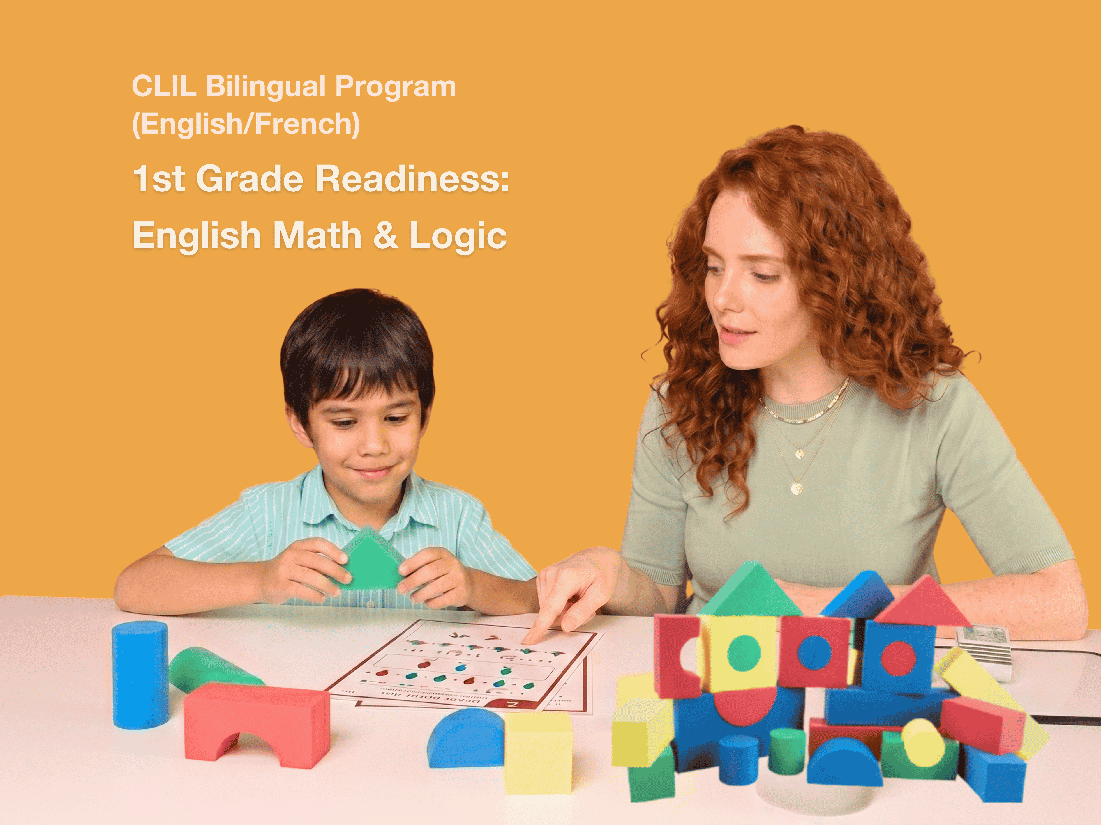 1st Grade Readiness English Math Logic - CLIL Bilingual Program (English/French)